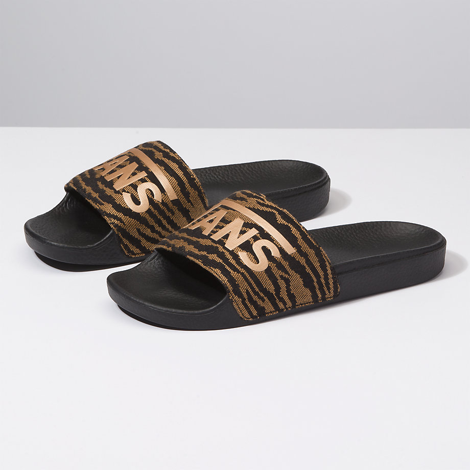 Vans Bayan Sandalet Woven Tiger Slide-On Siyah Yeni Sezon | 97564-775